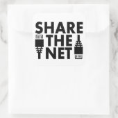 Deel het Netwerk Vierkante Sticker (Tas)