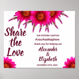 Deel het Paarse teken Love Social Media Wedding Poster