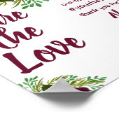 Deel het teken Love Social Media Wedding RedFlower Poster (Hoek)