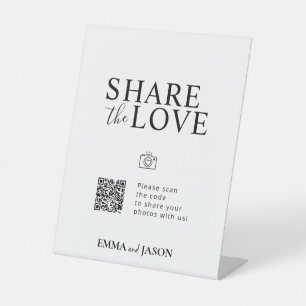 Deel het teken van de QR-code voor het delen van h Reclamebord Met Voetstuk