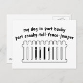 Deel Husky Part Fence-Jumper Briefkaart (Voorkant / Achterkant)