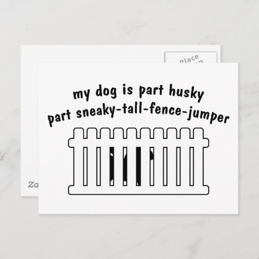 Deel Husky Part Fence-Jumper Briefkaart (Voorkant / Achterkant)