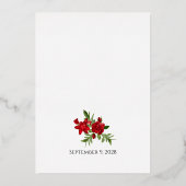 Deel II Mooie rode dubbele boog bruiloft echt Folie Uitnodiging (Achterkant)