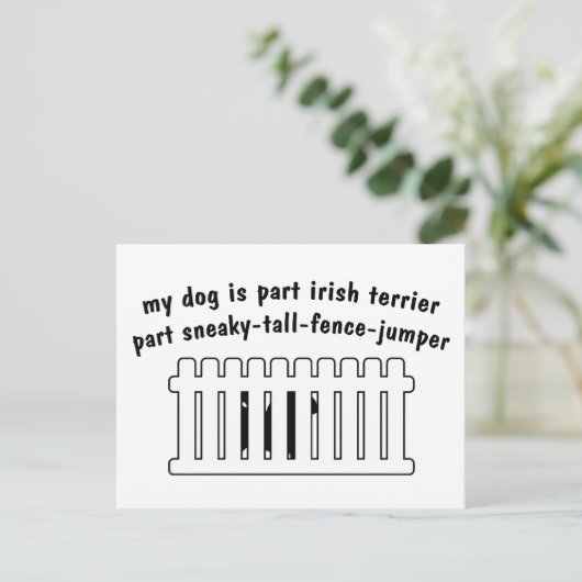 Deel Irish Terrier Part Fence-Jumper Briefkaart (Staand voorkant)