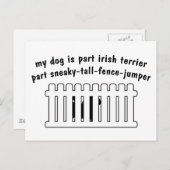 Deel Irish Terrier Part Fence-Jumper Briefkaart (Voorkant / Achterkant)