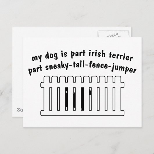 Deel Irish Terrier Part Fence-Jumper Briefkaart (Voorkant / Achterkant)