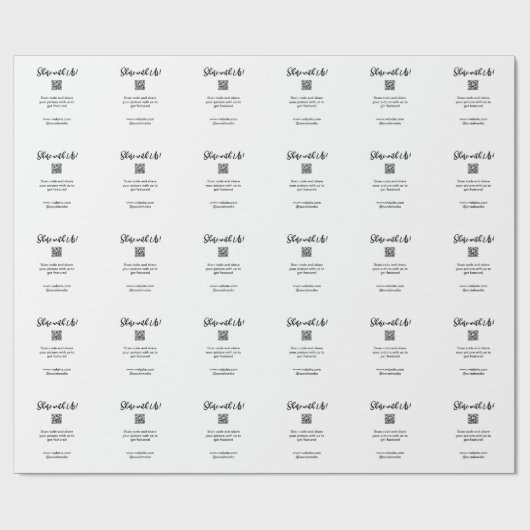 Deel je afbeelding scan QR-code voeg website e-mai Cadeaupapier (Vlak)