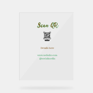 Deel je afbeelding scan QR-code website e-mail toe Acryl Bord