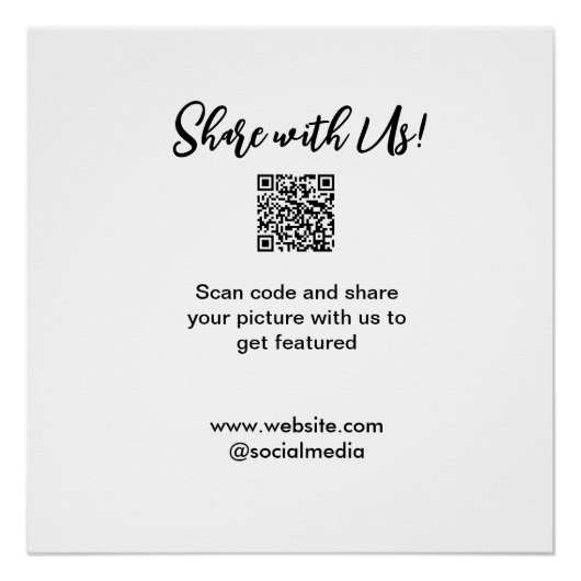 Deel je afbeelding scan QR-code website e-mail toe Perfect Poster (Voorkant)