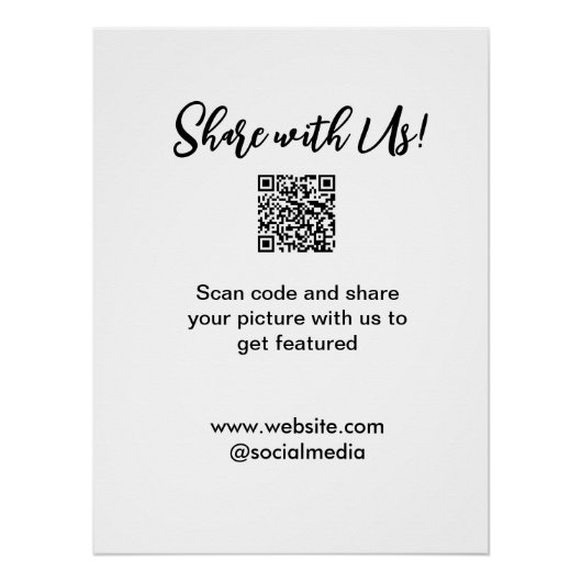 Deel je afbeelding scan QR-code website e-mail toe Perfect Poster (Voorkant)