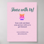 Deel je afbeelding scan QR-code website e-mail toe Poster (Voorkant)