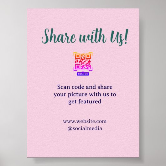 Deel je afbeelding scan QR-code website e-mail toe Poster (Voorkant)