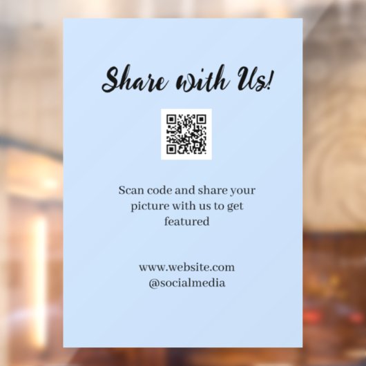 Deel je afbeelding scan QR-code website e-mail toe Raamsticker (Vel 2)
