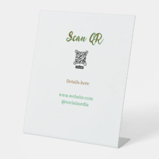 Deel je afbeelding scan QR-code website e-mail toe Reclamebord Met Voetstuk