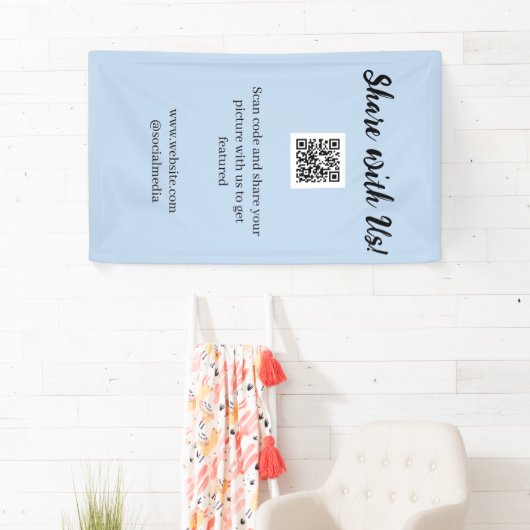 Deel je afbeelding scan QR-code website e-mail toe Spandoek (Insitu)