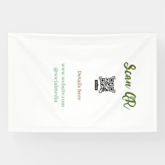 Deel je afbeelding scan QR-code website e-mail toe Spandoek (Horizontaal)