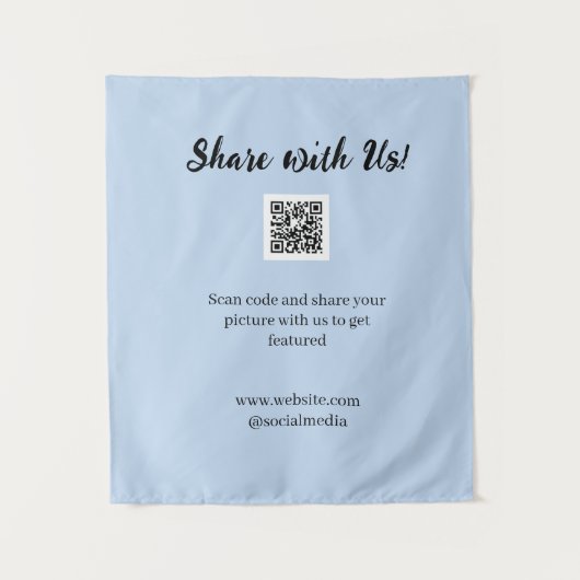 Deel je afbeelding scan QR-code website e-mail toe Wandkleed (Voorkant)