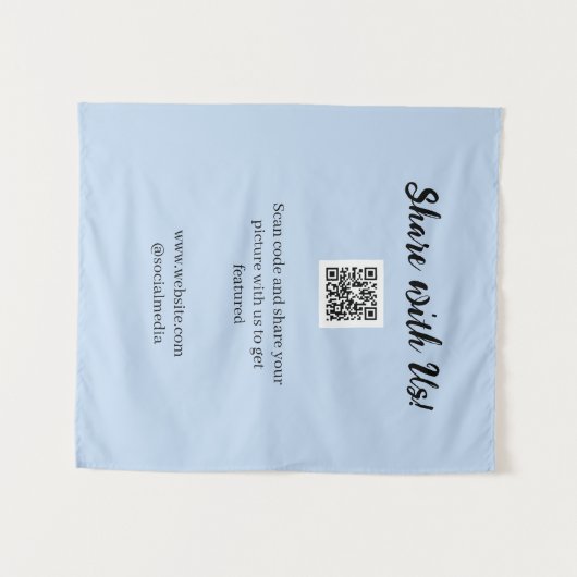 Deel je afbeelding scan QR-code website e-mail toe Wandkleed (Voorkant (horizontaal))