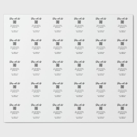 Deel je foto scan QR-code voeg website e-mail toe Cadeaupapier (Vlak)