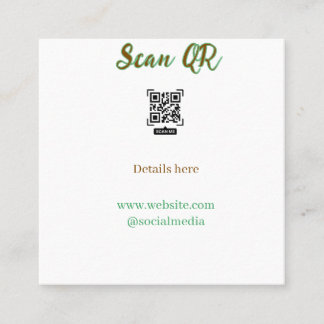 Deel je foto scan QR-code website e-mail toevoegen Vierkante Visitekaartje