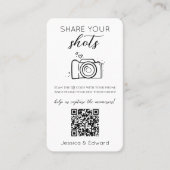 Deel je foto's Gedenkwaardige QR-code Zwarte bruil Plaatskaartje (Voorkant)