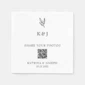 Deel je foto's QR-code botanische bruiloft Servet (Voorkant)
