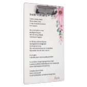 Deel je geschenken Inspirerend empowerment gedicht Klembord (Rechts)