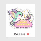 Deel je Glow Hummingbird Sticker (Vel)