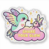 Deel je Glow Hummingbird Sticker (Voorkant)