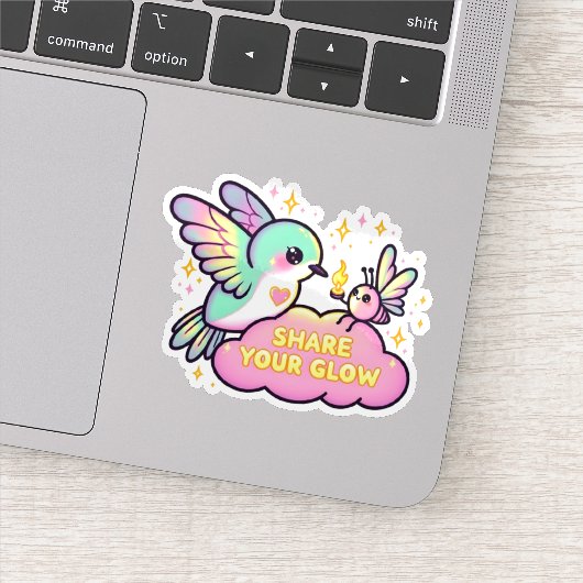 Deel je Glow Hummingbird Sticker (Detail)