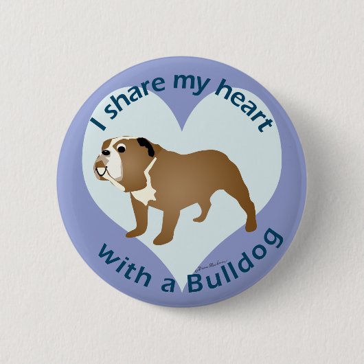 Deel je hart - BULLDOG Ronde Button 5,7 Cm (Voorkant)