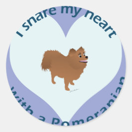 Deel je hart - Pommeren Ronde Sticker