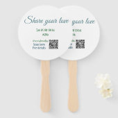 Deel je liefde label snap social media voeg q r co handwaaier (Voorkant en achterkant)