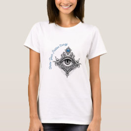 Deel je positieve energie Allesziend oog Dames T-shirt
