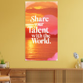 Deel je talent met de wereld canvas afdruk (Insitu (Woonkamer))