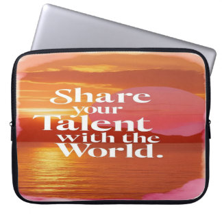 Deel je talent met de wereld laptop sleeve