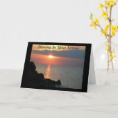 Deel je verdriet op het strand Sympathie Kaart (Gele Bloem)