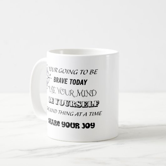 Deel je vreugde koffiemok (Voorkant links)