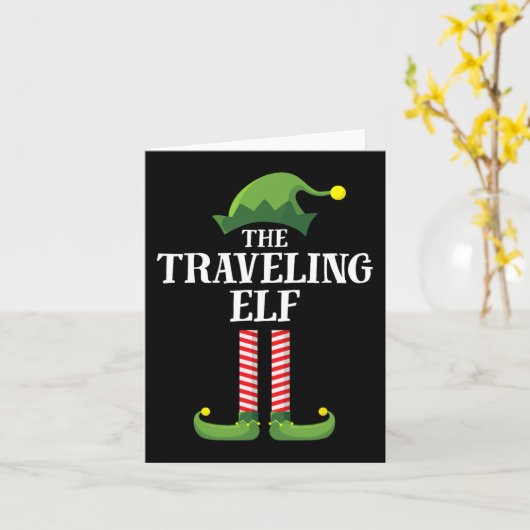 Deel kerstmis van Elf Matching Family Kaart (Gele Bloem)