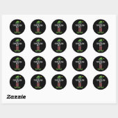 Deel kerstmis van Elf Matching Family Ronde Sticker (Vel)
