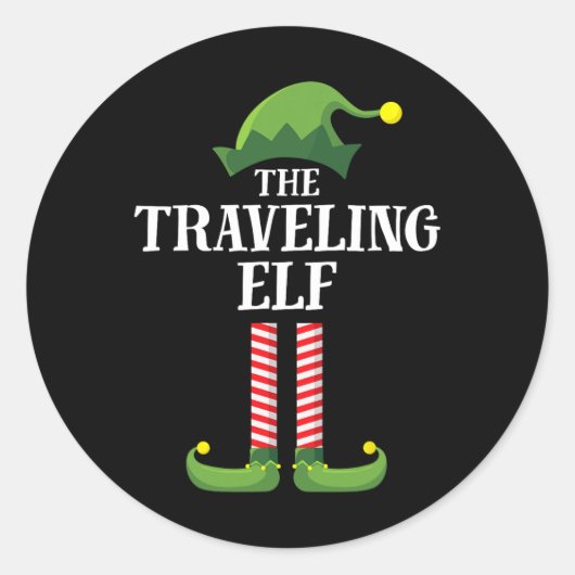 Deel kerstmis van Elf Matching Family Ronde Sticker (Voorkant)