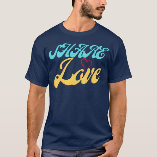 Deel Liefde grappig T-shirt (Voorkant)