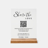 Deel Liefde Trouwfoto's Digitaal Album QR Code Acryl Bord (Voorkant)
