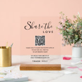 Deel Liefde Trouwfoto's Digitaal Album QR Code Acryl Bord (Huwelijk)