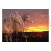 Deel onze eendagspaardenkaart voor bruiloft (Voorkant Horizontaal)