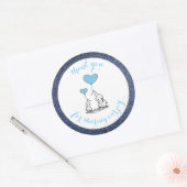Deel onze Joy Blue Glitter-Sticker Ronde Sticker (Envelop)
