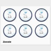 Deel onze Joy Blue Glitter-Sticker Ronde Sticker (Vel)
