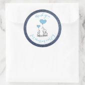 Deel onze Joy Blue Glitter-Sticker Ronde Sticker (Tas)