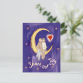 Deel onze Joy Grooms op maan Briefkaart (Staand voorkant)