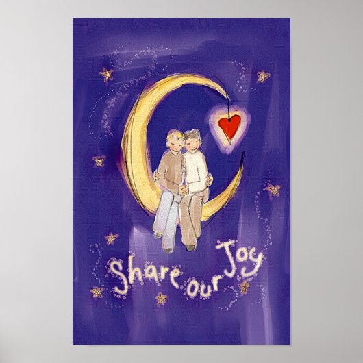Deel onze Joy Grooms op maan Poster (Voorkant)